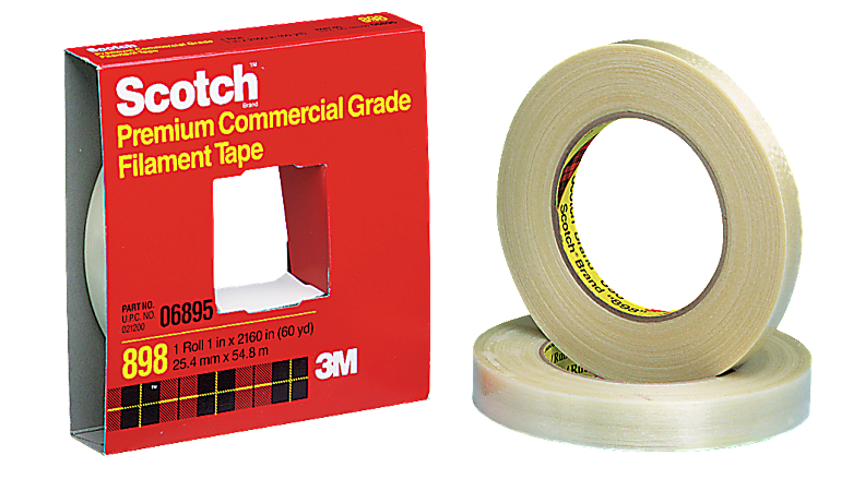 Scotch® 898 High-Performance Filament Tape, 3" Core, 1" x 60 Yd.