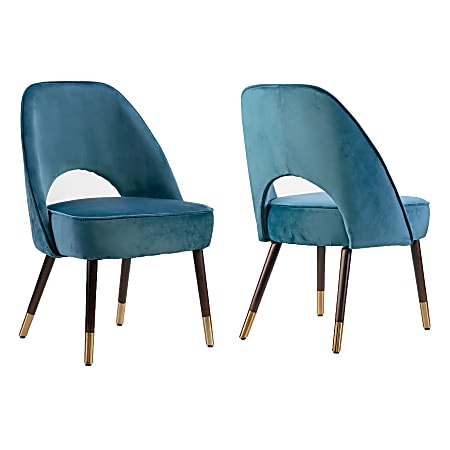 Glamour Home Amber Dining Chairs, Blue, Set Of