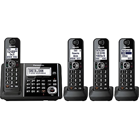 Panasonic® DECT 6.0 Expandable Cordless Phone With Digital Answering Machine, KX-TGF344B