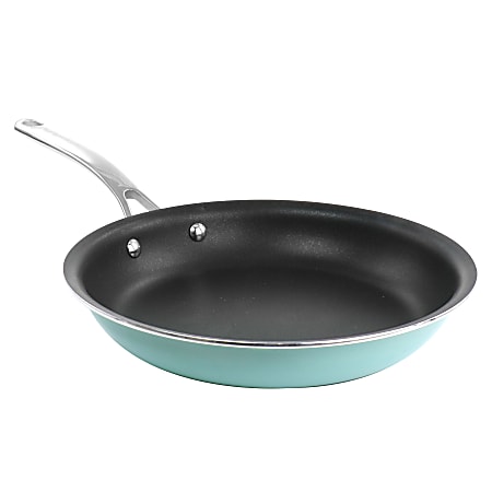 Martha Stewart Aluminum Frying Pan, 10”. Turquoise