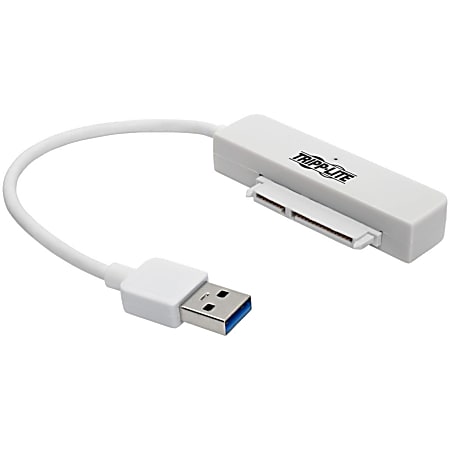 Eaton Tripp Lite Series 6in USB 3.0 SuperSpeed to SATA III Adapter w/UASP/2.5" Hard Drives White - Storage controller - U33806NSATAW