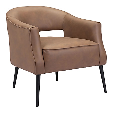 Zuo Modern Berkeley Plywood And Steel Accent Chair, Vintage Brown