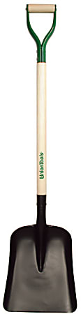 General & Special Purpose Shovel, 14.5 in L x 11.25 in W blade, 29 in White Ash Steel D-Grip Handle