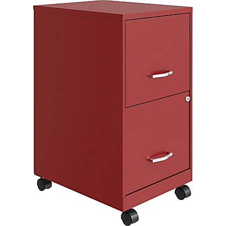NuSparc 18"D Vertical 2-Drawer Mobile File Cabinet, Red , 1 Each