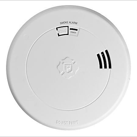 First Alert SM210V Sealed 10-Year-Battery Smoke Alarm With Voice And Location Alerts And Slim Profile, 8-1/2”L x 8-1/2”W x 8-1/2”D, White