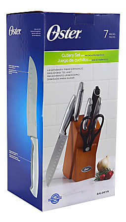 Oster Baldwyn Stainless Steel 7 Piece Cutlery Set Silver Office