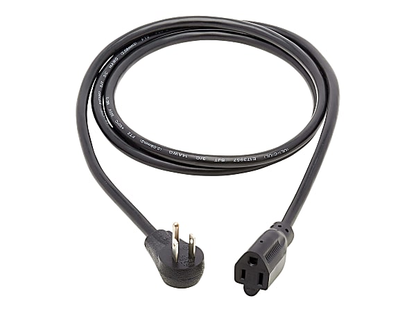 Eaton Tripp Lite Series Power Extension Cord, Right-Angle NEMA 5-15P to NEMA 5-15R - Heavy-Duty, 15A, 120V, 14 AWG, 6 ft. (1.83 m), Black - Power extension cable - power NEMA 5-15R (R) to NEMA 5-15P (P) right-angled - AC 120 V - 15 A - 6 ft - black