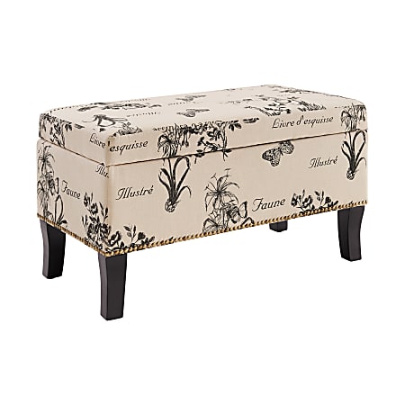 Linon Monica Storage Bench, Multicolor