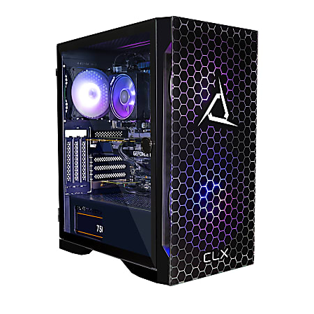 CLX SET TGMSETRTM1636BM Gaming Desktop PC, AMD Ryzen 7, 16GB Memory, 3TB Hard Drive/500GB Solid State Drive, Windows® 10 Home