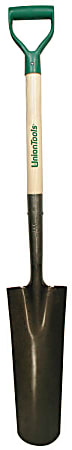 Drain & Post Spades, 16 X 4.75 Round Blade, 27 in White Ash Poly Big Grip D-Grip