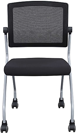 Lorell® Armless Mesh-Back Training Chair, Black/Gray, Carton of 2