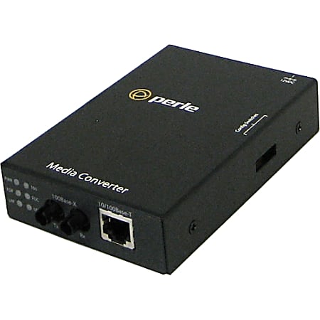 Perle S-110-S2ST20-XT Media Converter - 1 x Network (RJ-45) - 1 x ST Ports - Single-mode - 10/100Base-TX, 100Base-LX - Desktop, Rail-mountable, Rack-mountable, Wall Mountable