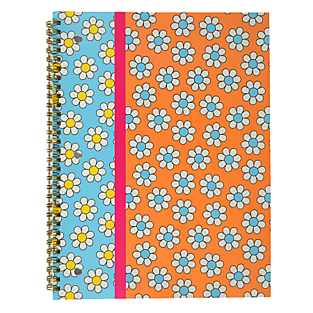 Top Flight Fashion 1-Subject Notebook, 8" x 10", 70 Sheets, Retro Daisies