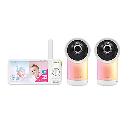 VTech Smart Wi-Fi 1080p 2-Camera 360&deg;-Pan-And-Tilt Video Baby Monitor System With 5" Display, RM57662HD