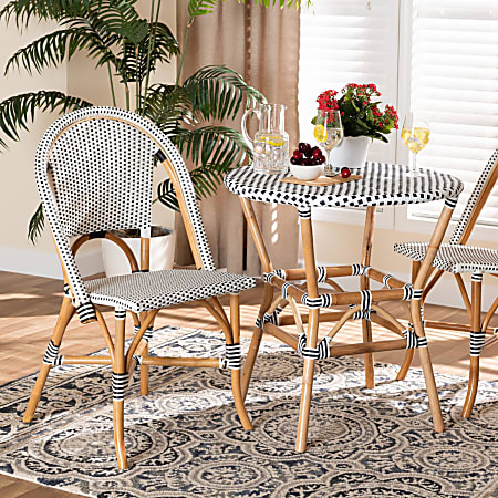 bali pari Genica Classic French Bistro Chair WhiteBrown Office Depot