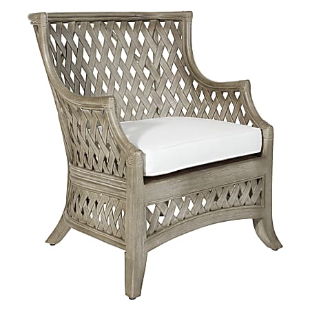 Office Star Kona Rattan Chair, Cream/Gray Washed