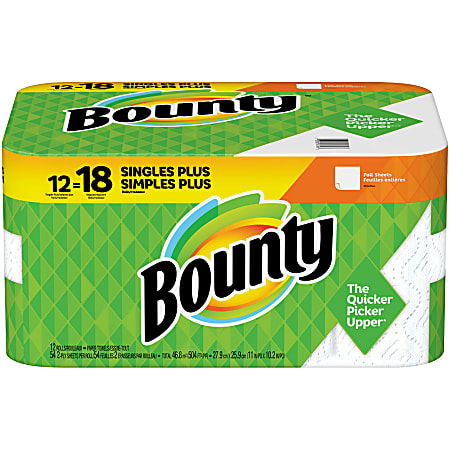 Bounty®  2-Ply Paper Towels, 48 Sheets Per Roll, Pack Of 12 Rolls