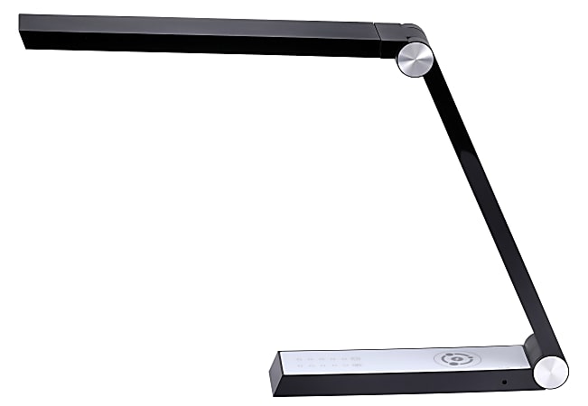 Bostitch® Wireless Charging Triangle Adjustable LED Desk Lamp, 25-5/16"H, Black Shade/Black And White Base