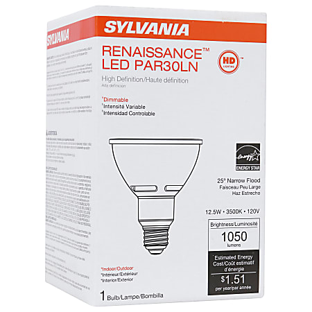 Sylvania LEDvance Renaissance PAR30 Long Dimmable 1050 Lumens LED Light Bulbs 12.5 Watt 3500 Kelvin Soft White Case Of 6 Bulbs