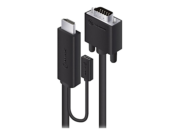 ALOGIC SmartConnect Series - Video cable - HDMI, Micro-USB Type B (power only) to HD-15 (VGA) male - 6.6 ft - black - USB power, 1080p support