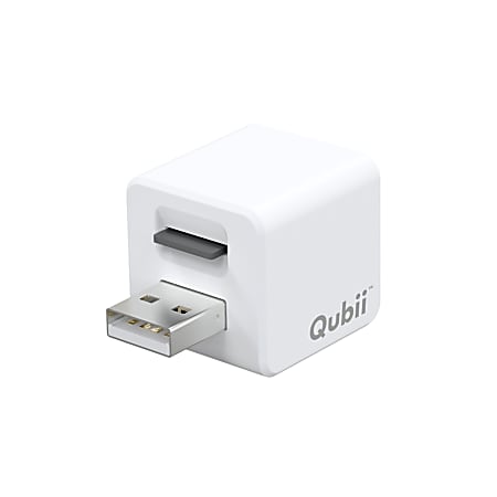 Maktar Qubii Charger And Storage Backup Device For Apple® iPhone® And iPad®, White