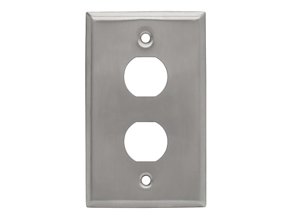 Eaton Tripp Lite Series RJ45 Bulkhead Wall Plate 2 Cutouts Industrial Metal Single Gang TAA - Faceplate - wall mountable - RJ-45 - silver - 2-gang - TAA Compliant