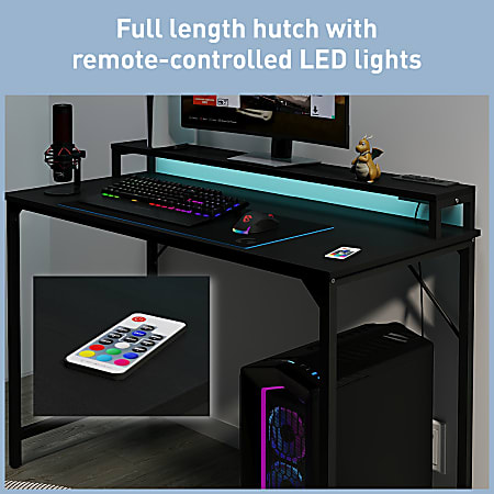 Realspace Rezio 47 Computer Desk with Hutch and Integrated
