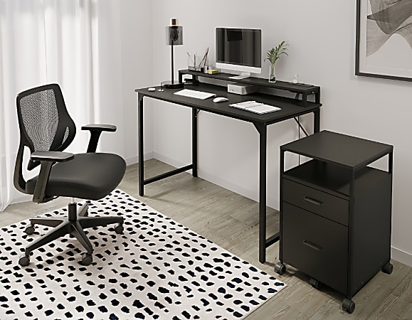 risa（机） Realspace Rezio 47 Computer Desk with Hutch and Integrated