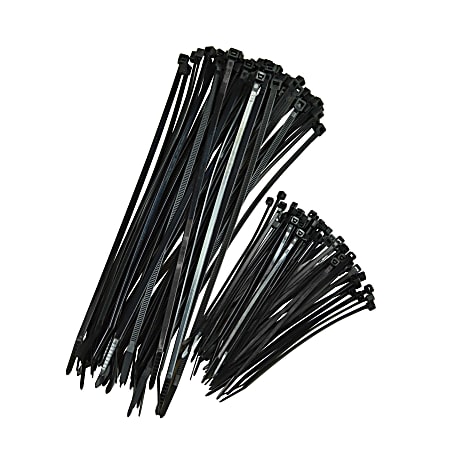 Cosco Nylon Zip Ties, Black, Pack Of 100