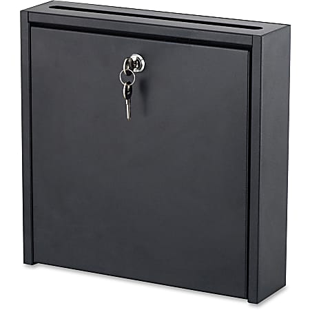 Safco Wall Mounted Inter department Steel Mailbox With Lock 12 x 12 Black -  Office Depot