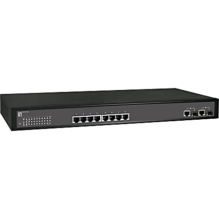 LevelOne IES-1020 8-Port 802.3at + 2GE/SFP Ports Unmanaged Industrial Switch -40C to 75C, 19" Rack Mountable - 8-Port PoE Plus, Industrial, 19" Rack Mountable