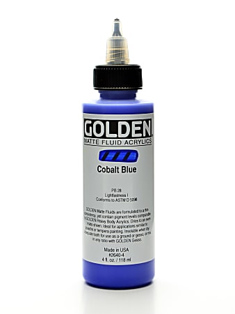 Golden Matte Fluid Acrylic Paint, 4 Oz, Cobalt Blue