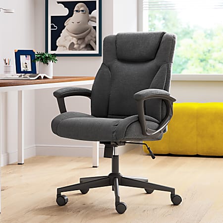 Serta® Style Hannah II High-Back Office Chair, Microfiber, Midnight Black