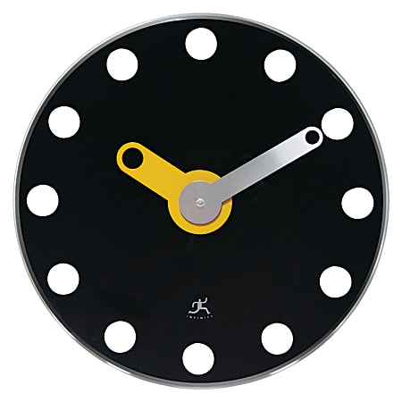 Infinity Instruments Accent Wall Clock, 14"H x 14"W x 1 1/2"D, Black