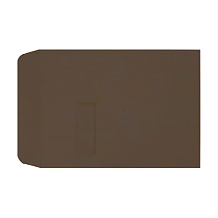 LUX #9 1/2 Open-End Window Envelopes, Top Left Window, Self-Adhesive, Chocolate, Pack Of 250