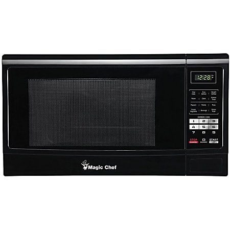 Magic Chef® 1.6 Cu Ft Countertop Microwave, Push-Button Door, Black