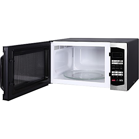 Magic Chef 1.6 Cu Ft Countertop Microwave Stylish Handle Stainless
