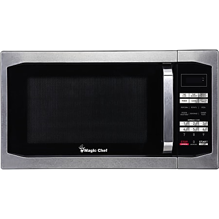 Magic Chef® 1.6 Cu Ft Countertop Microwave, Stylish Handle, Stainless Steel