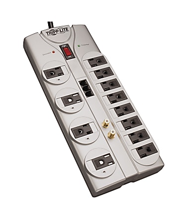 Tripp Lite Surge Protector 12 Outlet 120V RJ11 Coax 8' Cord 2880 Joule - Surge protector - 15 A - AC 120 V - output connectors: 12