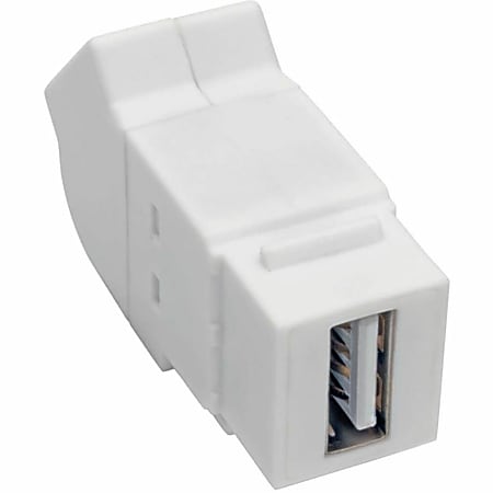 Eaton Tripp Lite Series USB 2.0 All-in-One Keystone/Panel Mount Angled Coupler (F/F), White - USB adapter - U060000KPAWH