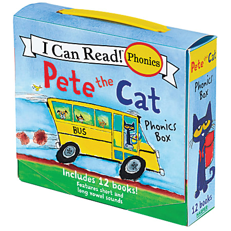 HarperCollins I Can Read! Pete The Cat Phonics Box, Grades PreK-3, Set Of 12 Books