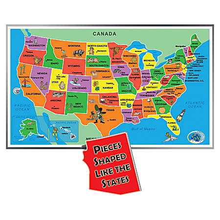 A Broader View 55-piece Kids Jumbo USA Puzzle - Theme/Subject: Learning - 4+55 Piece