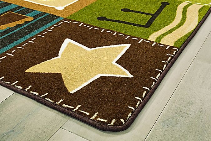 Carpets for Kids KIDSoft Alphabet Blocks Seating Rug 8 4 x 13 4 Brown ...
