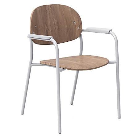 KFI Studios Tioga Guest Chair With Arms, Beech/Silver