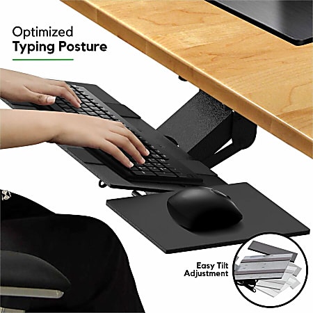 Under Desk Keyboard Platform with Wrist Rest Pad | Mount It!