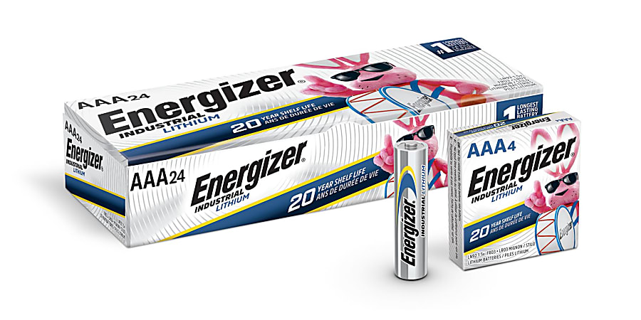 Energizer Industrial Lithium AAA Batteries, Pack Of 24 Batteries, L92