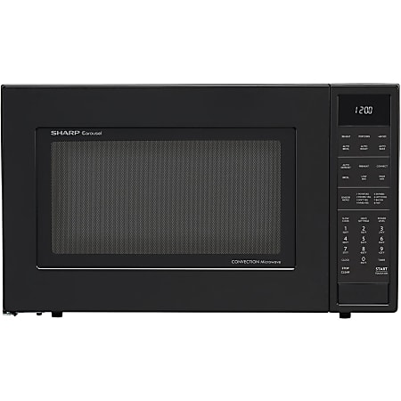 Sharp Convection Microwave Oven SMC1585BB - Combination - 11.22 gal Capacity - Convection, Microwave, Roasting, Baking, Browning - 10 Power Levels - 900 W Microwave Power - 15.40" Turntable - 120 V AC - Ceramic, Stainless Steel, Glass - Countertop - Black