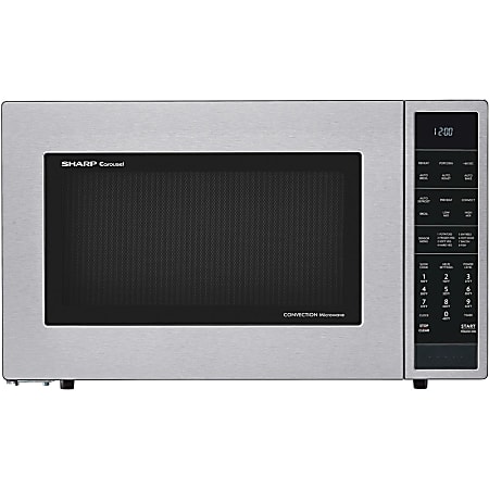 Sharp Convection Microwave Oven SMC1585BS - Combination - 11.22 gal Capacity - Convection, Microwave, Roasting, Baking, Browning - 10 Power Levels - 900 W Microwave Power - 15.40" Turntable - 120 V AC - Ceramic, Stainless Steel, Glass - Countertop