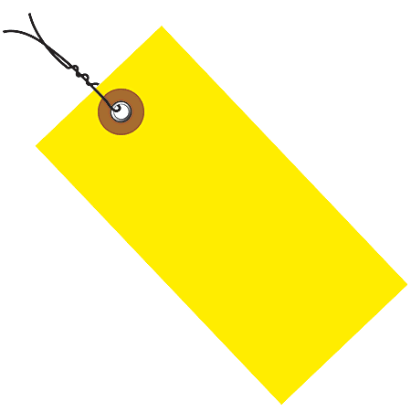Office Depot® Brand Tyvek® Prewired Shipping Tags, 3 1/4" x 1 5/8", Yellow, Pack Of 100