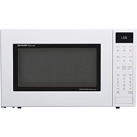 Sharp Convection Microwave Oven SMC1585BW - Combination - 1.5 ft³ Capacity - Convection, Microwave, Roasting, Baking, Browning - 10 Power Levels - 900 W Microwave Power - 15.40" Turntable - 120 V AC - Countertop - White